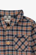 Surchemise -Pan Carreaux Gris Et Orange