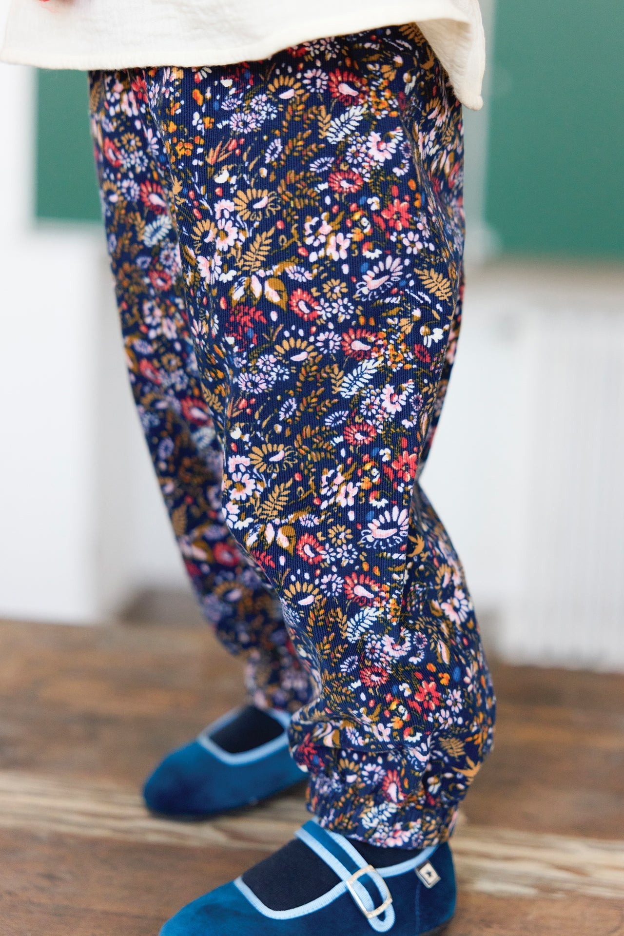 Pantalon - Biscotte En Velours Imprimé "October Flower"