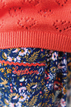 Pantalon - Biscotte En Velours Imprimé "October Flower"