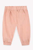 Pantalon - Biscotte En Velours Rose Clair