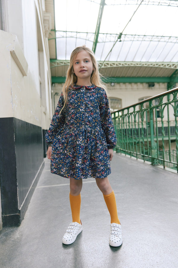 Robe - Frida Fleuri En Velour