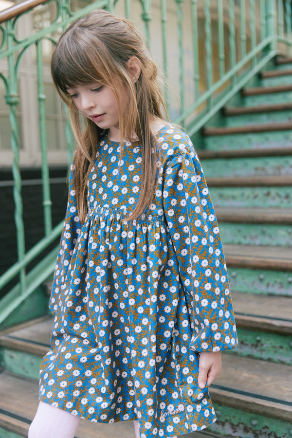 Robe - Jona Imprimé Fleuri Bleu