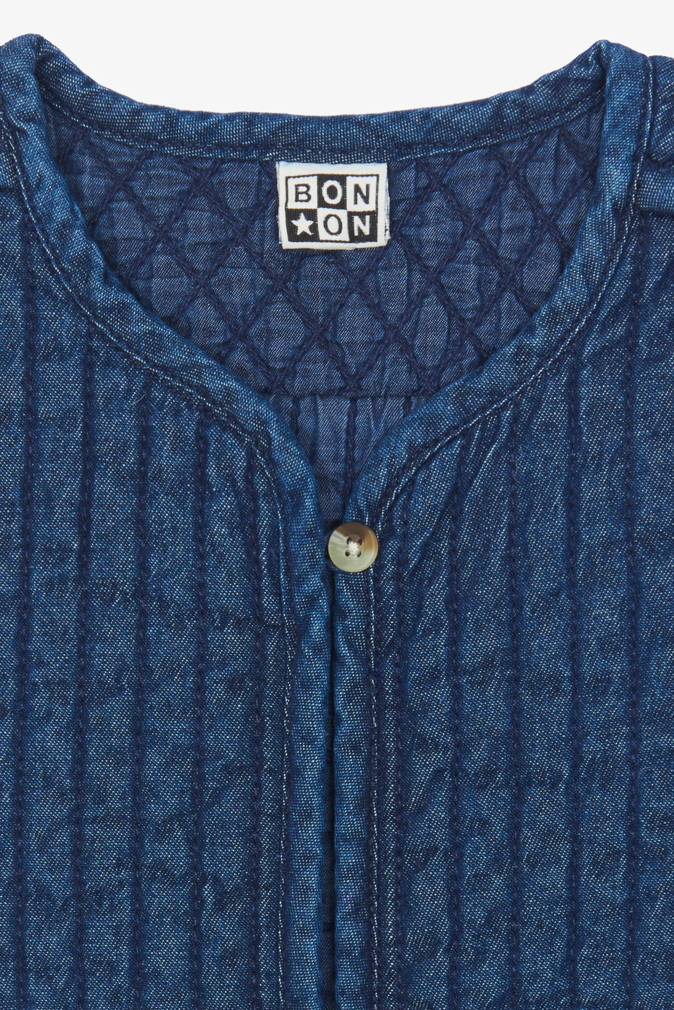 Gilet - Josefa Chambray Bleu Matelassé