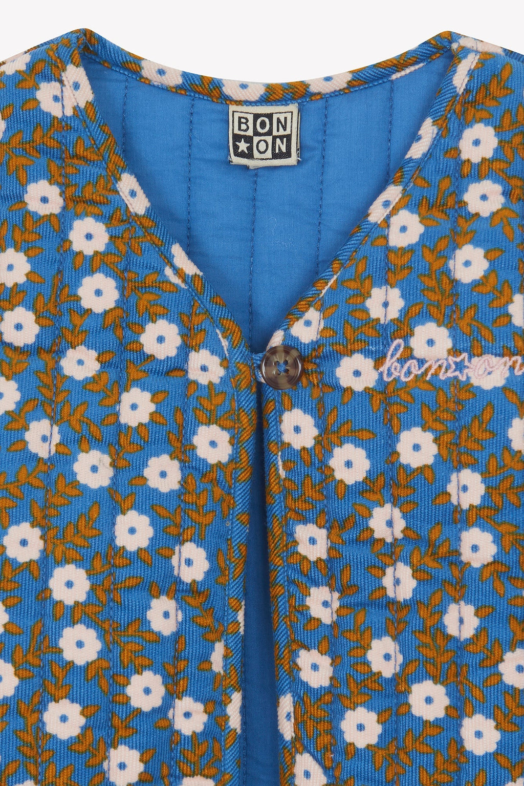 Gilet - Betib Imprimé Foulfleur Bleu