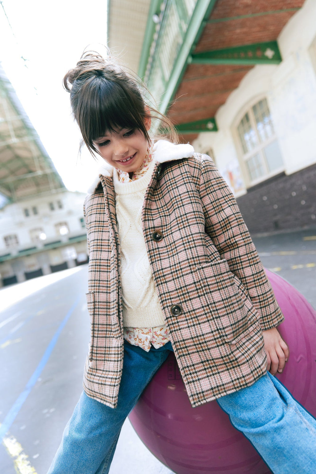 Manteau - Suzane À Carreaux Rose