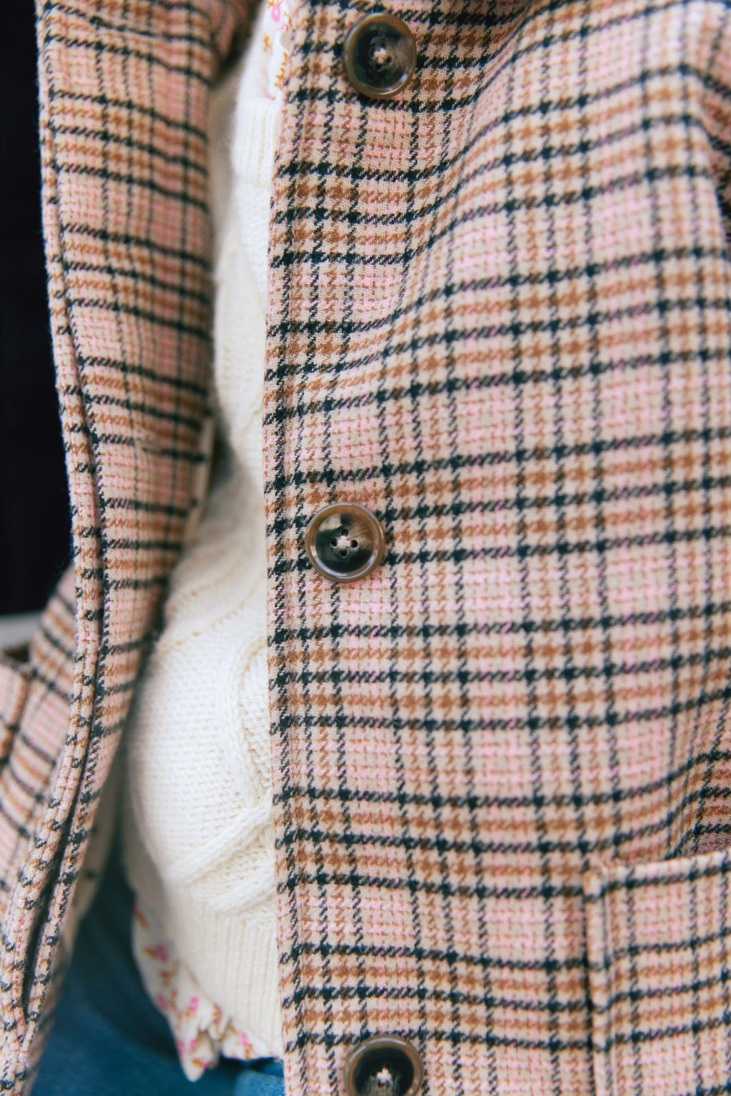 Manteau - Suzane À Carreaux Rose