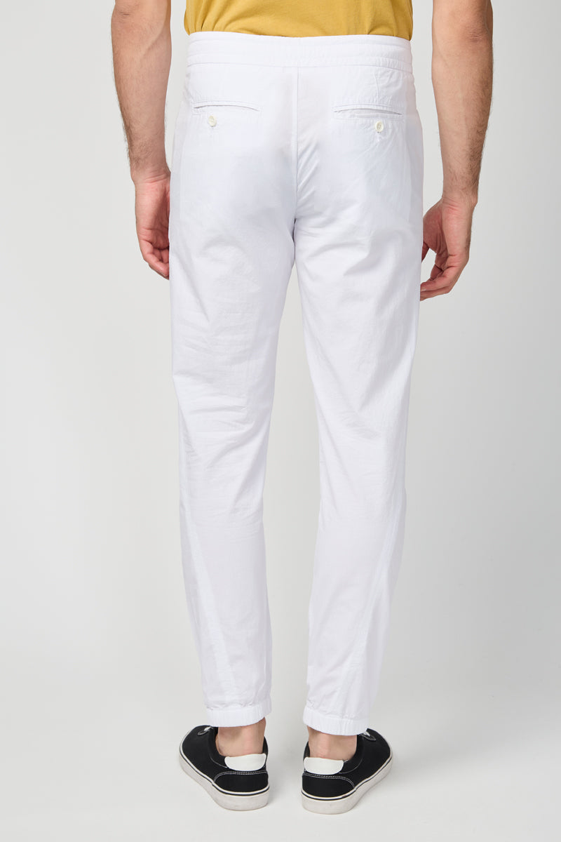 Pantalon En Popeline À Coutures Torsadées - Blanc - Homme