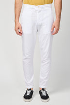 Pantalon En Popeline À Coutures Torsadées - Blanc - Homme