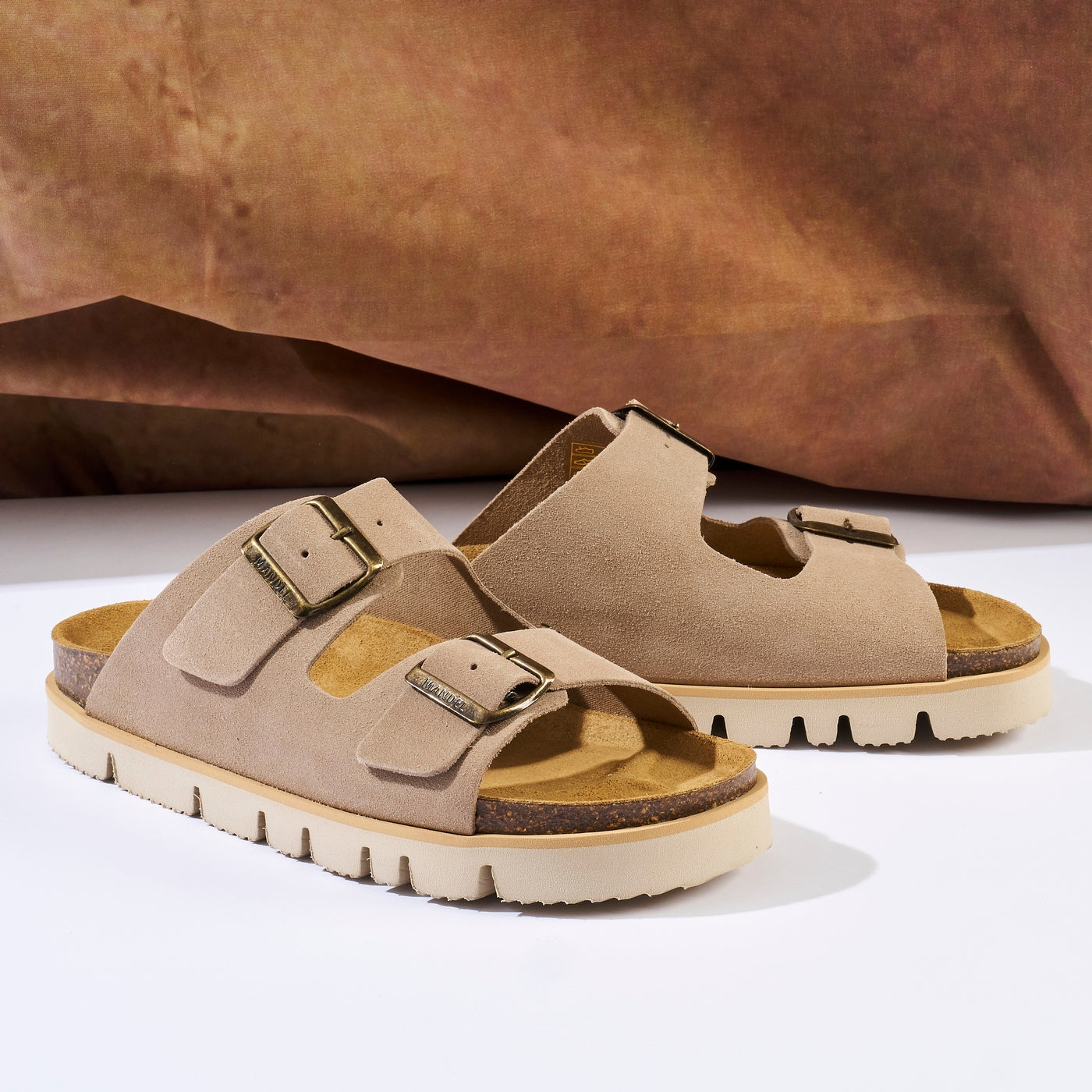 Sandales Ana Suede Taupe - Femme