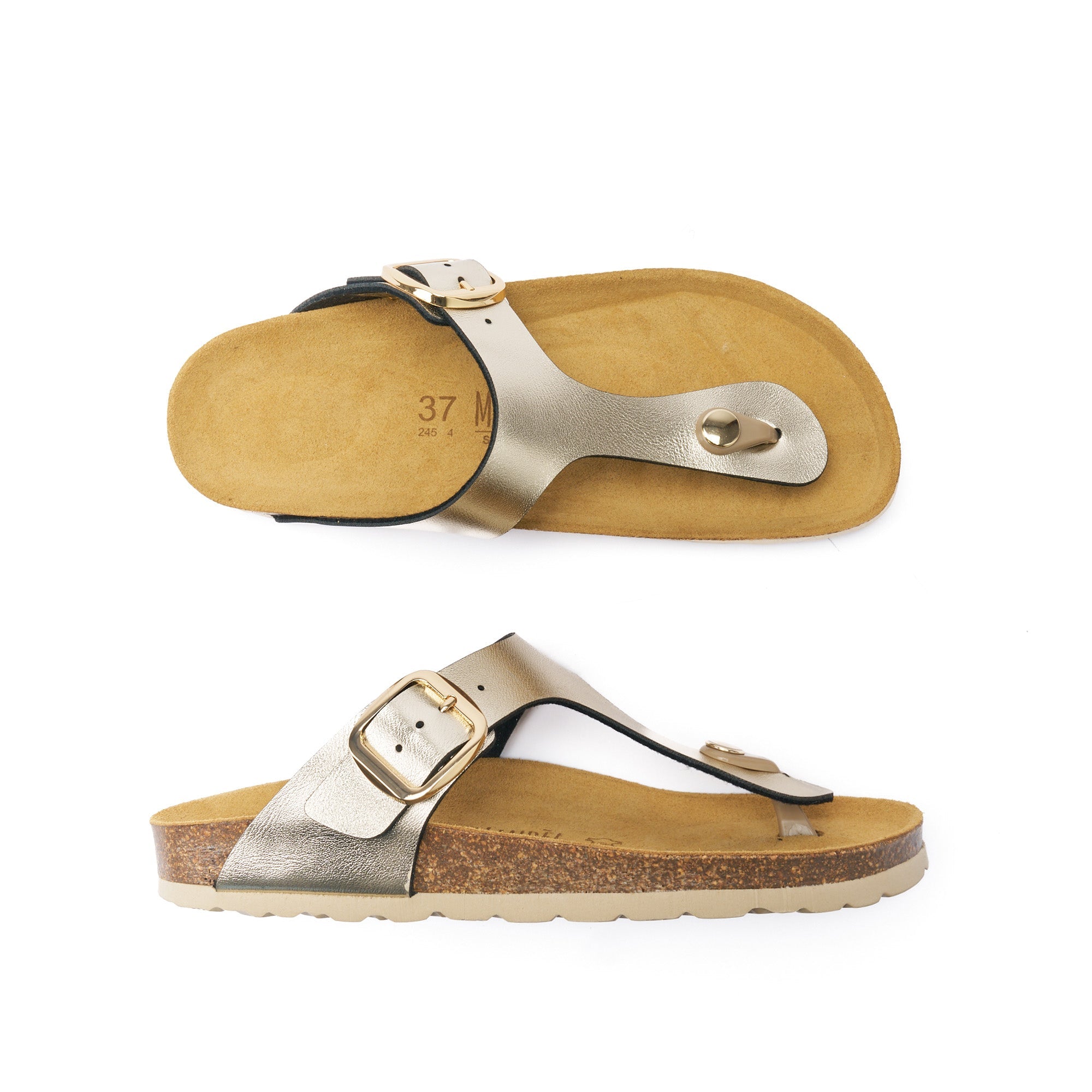 Tongs Blanca Big Buckle Champagne - Femme