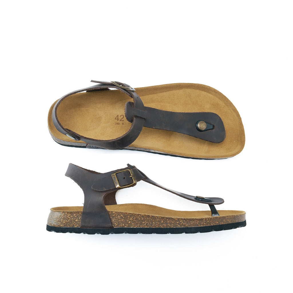 Tongs Leon - Dark Brown - Homme