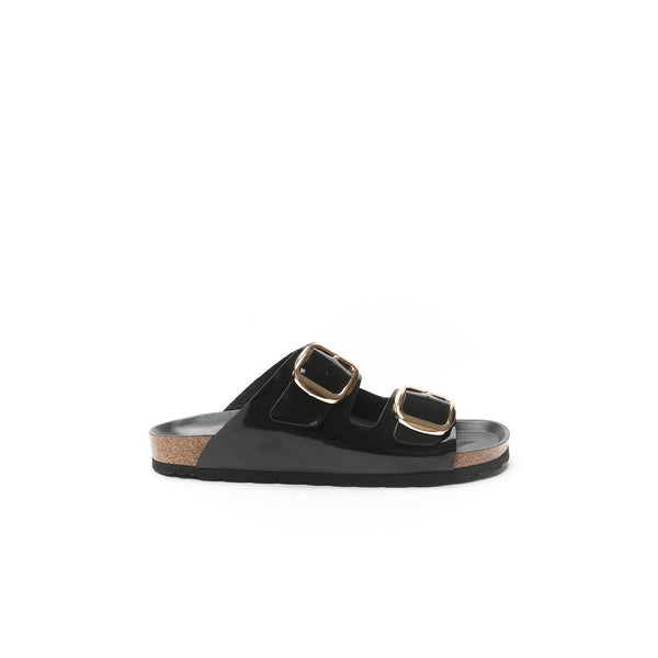 Sandales Alberto Big Buckle Patent Black - Femme