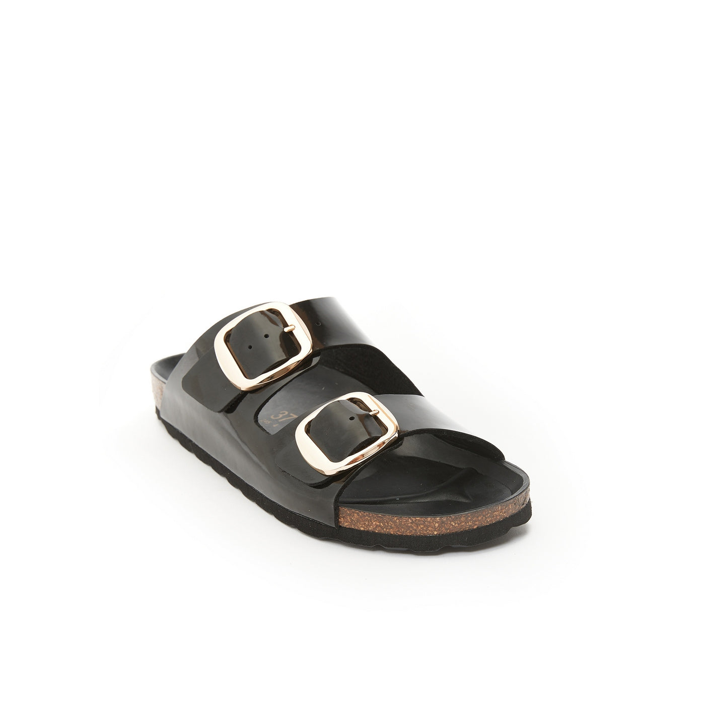 Sandales Alberto Big Buckle Patent Black - Femme