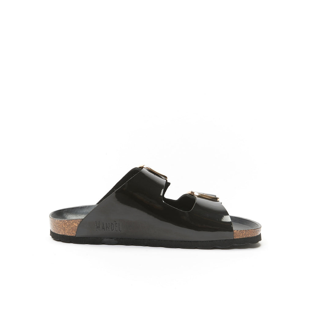 Sandales Alberto Big Buckle Patent Black - Femme