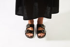 Sandales Alberto Big Buckle Patent Black - Femme