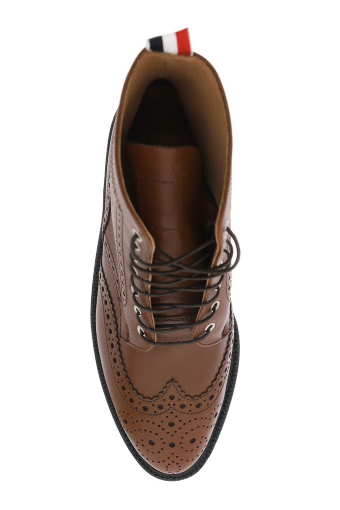 Thom Browne - Bottes Thom Browne Wingtip Ankle Boots With Brogue Details