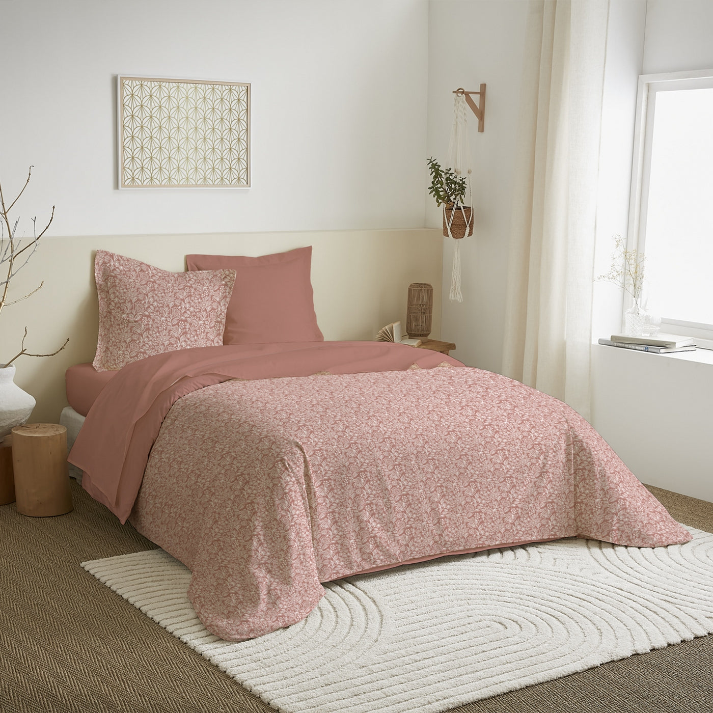 Parure De Couette - 100% Coton - Celeste Peche