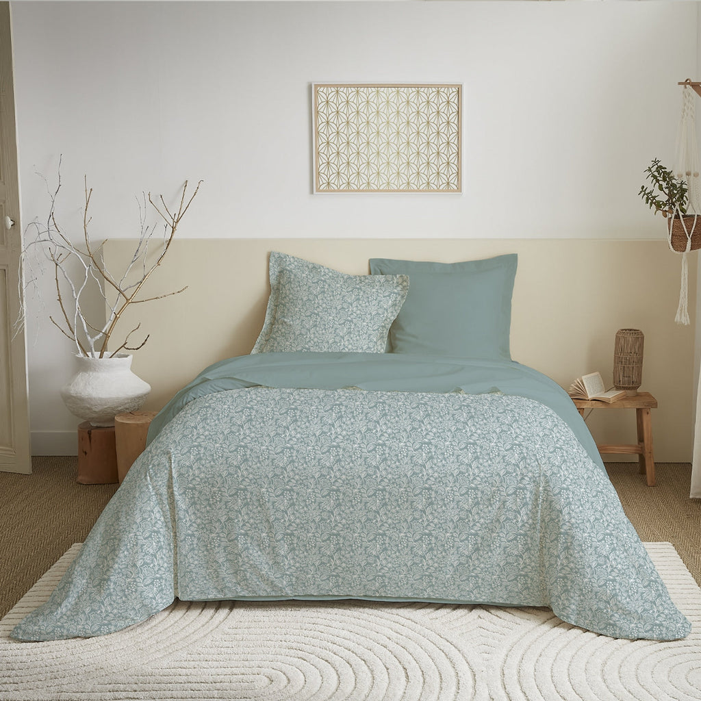 Parure De Couette DH 160 - 100% Coton - Celeste Glacier