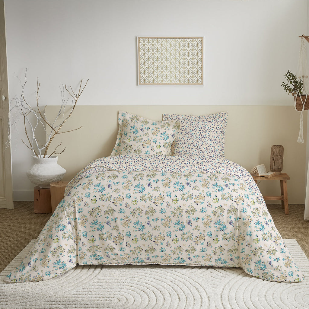 Parure De Couette DH 160 - 100% Coton - Tanya Cyan