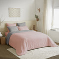 Parure De Couette - 100% Coton - Rose/Gris