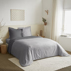 Parure De Couette - 100% Coton - Gris/Anthracite