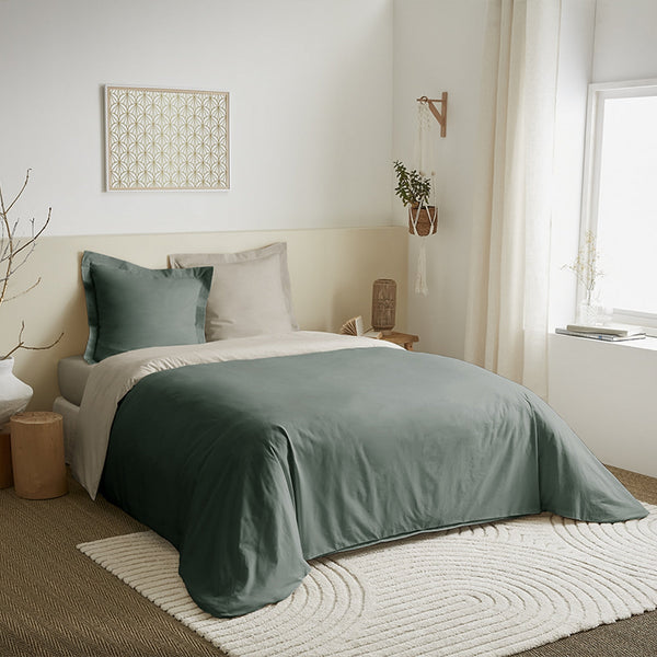 Parure De Couette - 100% Coton - Eucalyptus/Lin