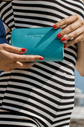 Portefeuille Moni Box - Cuir Turquoise