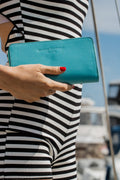 Portefeuille Pely Box - Cuir Turquoise