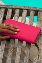 Portefeuille Pely Box - Cuir Fushia