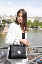 Sac A Main Clau Croco - Noir
