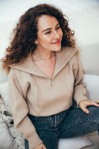 Pull D'Allaitement Beige Chiara - Femme
