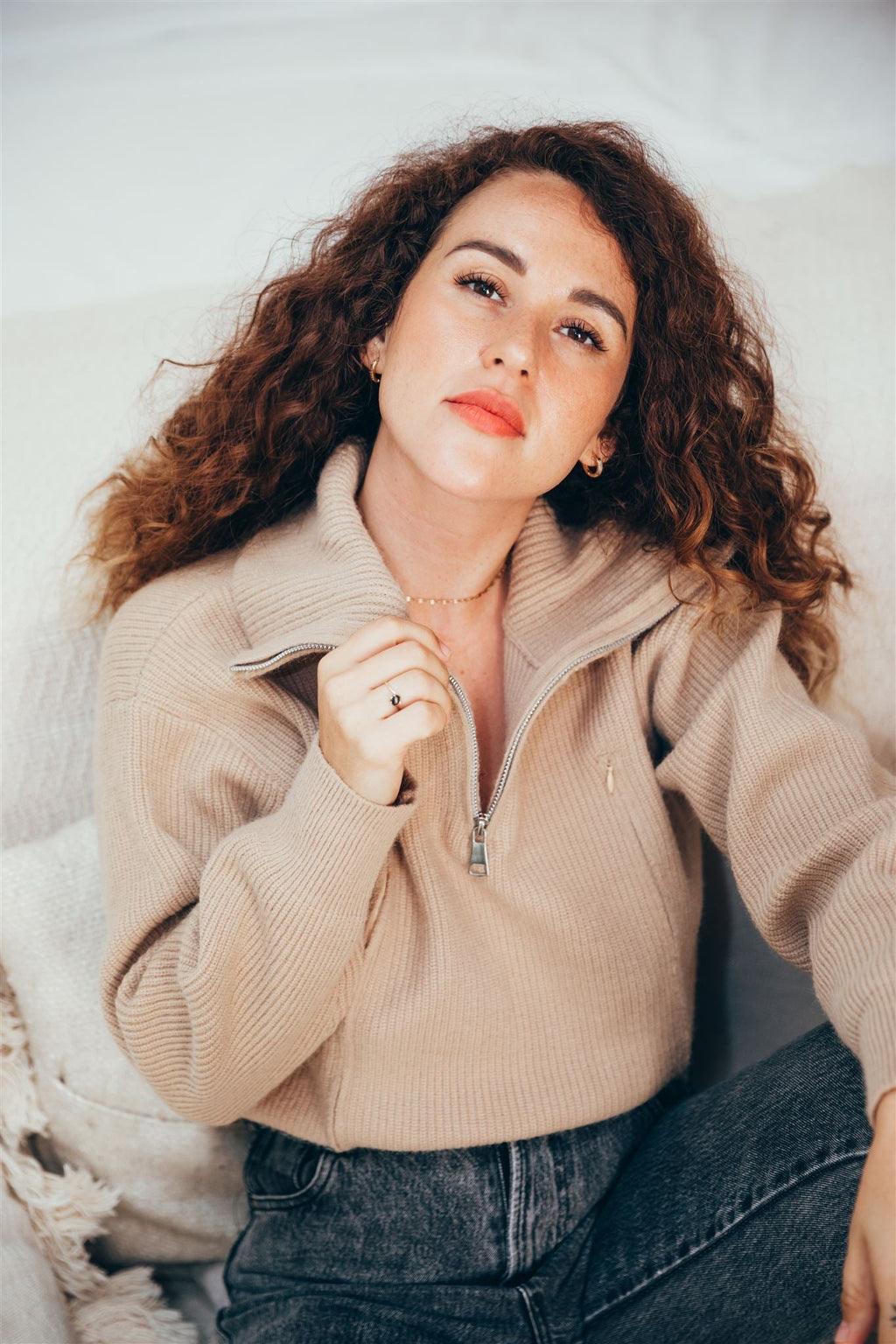 Pull D'Allaitement Beige Chiara - Femme