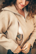 Pull D'Allaitement Beige Chiara - Femme