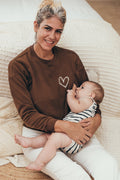 Sweat-Shirt D'Allaitement Marron Coeur - Femme
