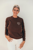 Sweat-Shirt D'Allaitement Marron Coeur - Femme