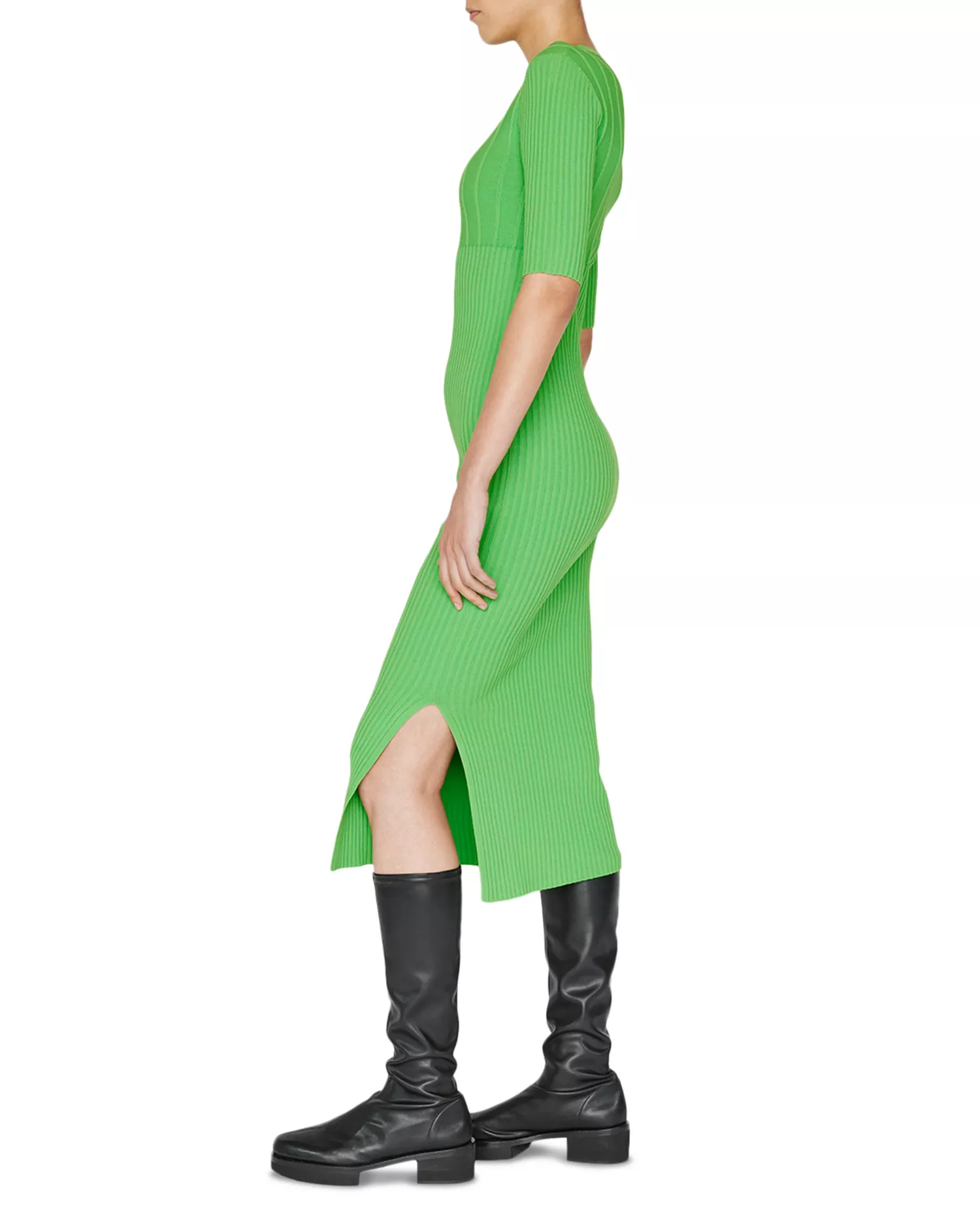 Robe Mixed Rib Sweater - Bright Peridot
