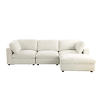 Mizar - Canapé D'Angle Modulable 4 Places - Tissu Beige