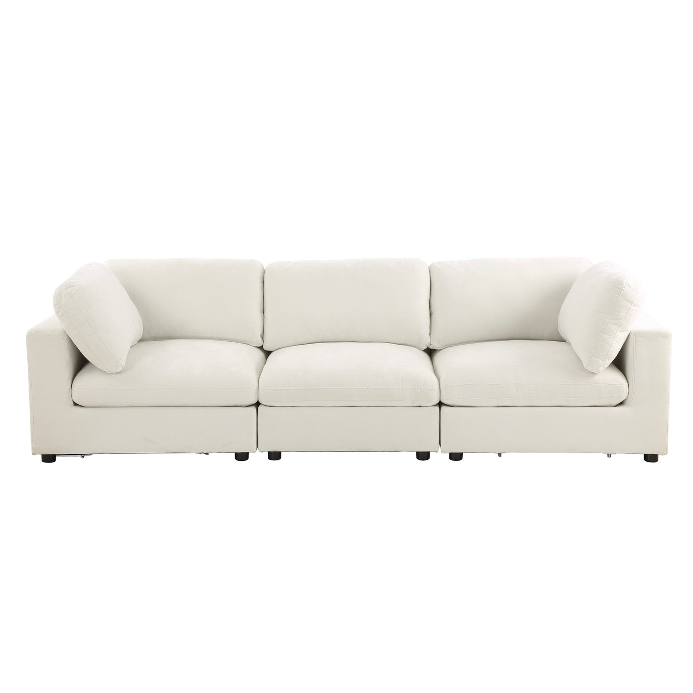 Mizar - Canapé D'Angle Modulable 4 Places - Tissu Beige
