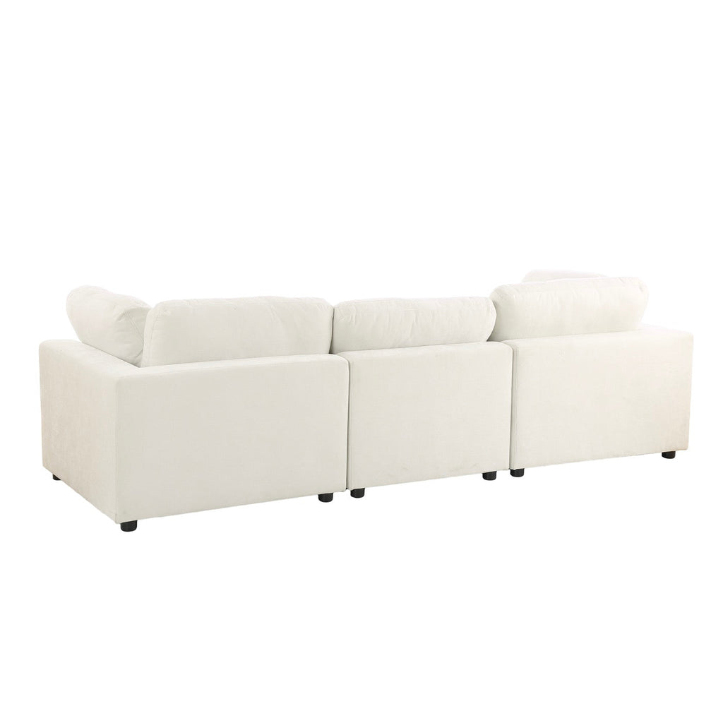Mizar - Canapé D'Angle Modulable 4 Places - Tissu Beige