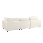 Mizar - Canapé D'Angle Modulable 4 Places - Tissu Beige