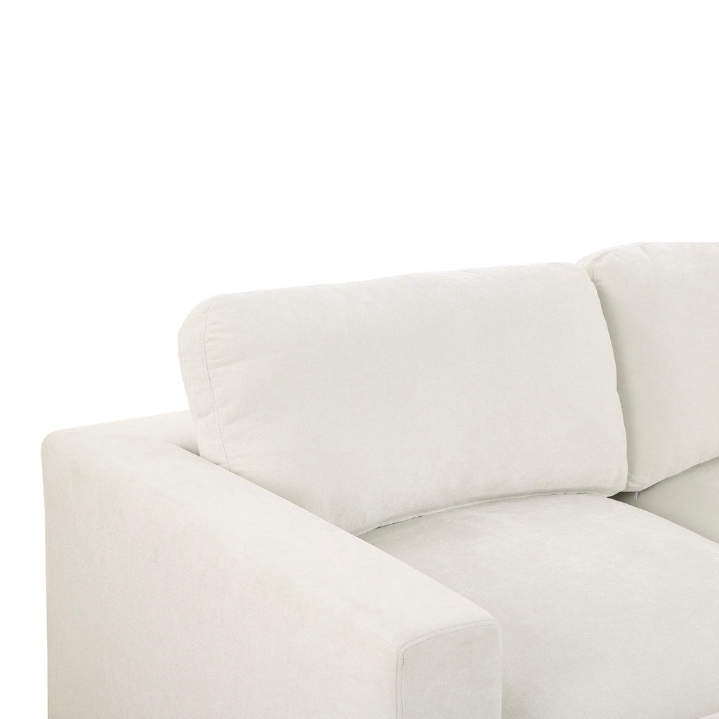 Mizar - Canapé D'Angle Modulable 4 Places - Tissu Beige