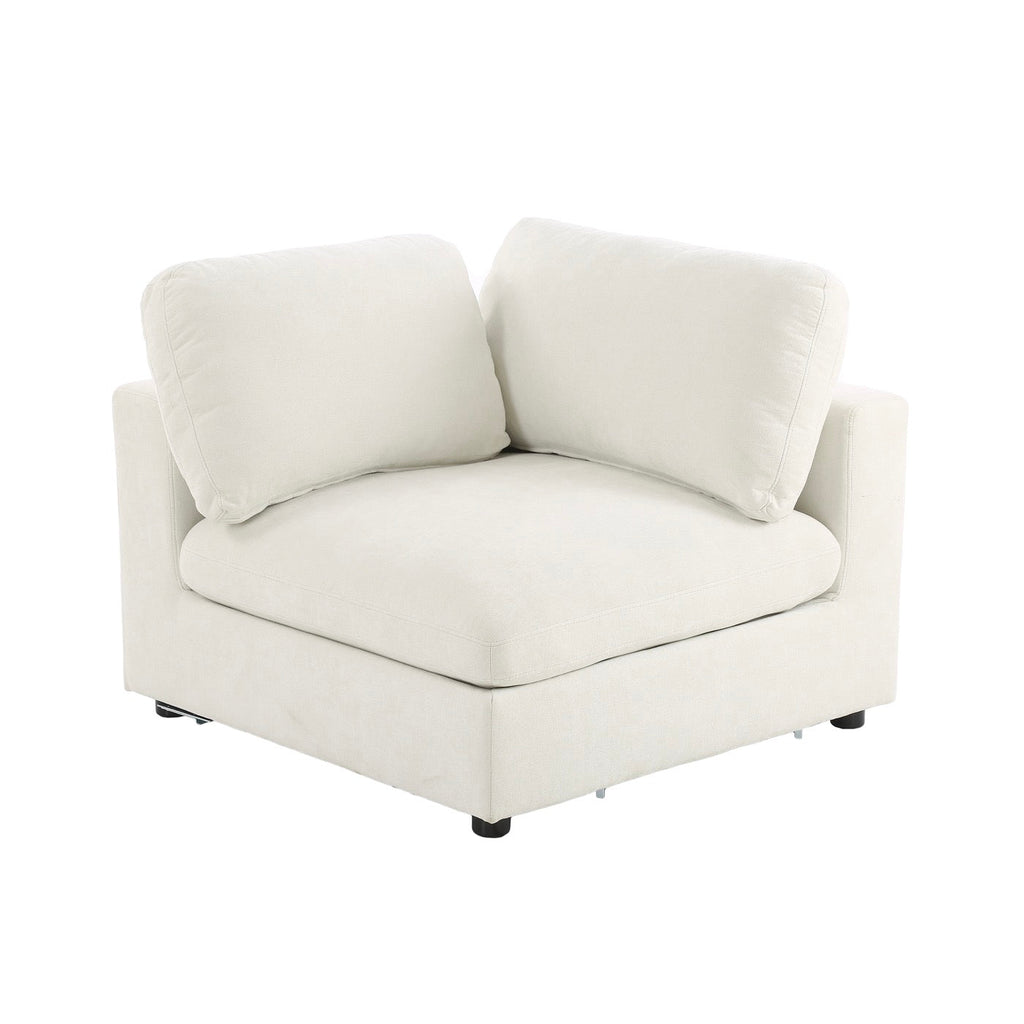 Mizar - Canapé D'Angle Modulable 4 Places - Tissu Beige