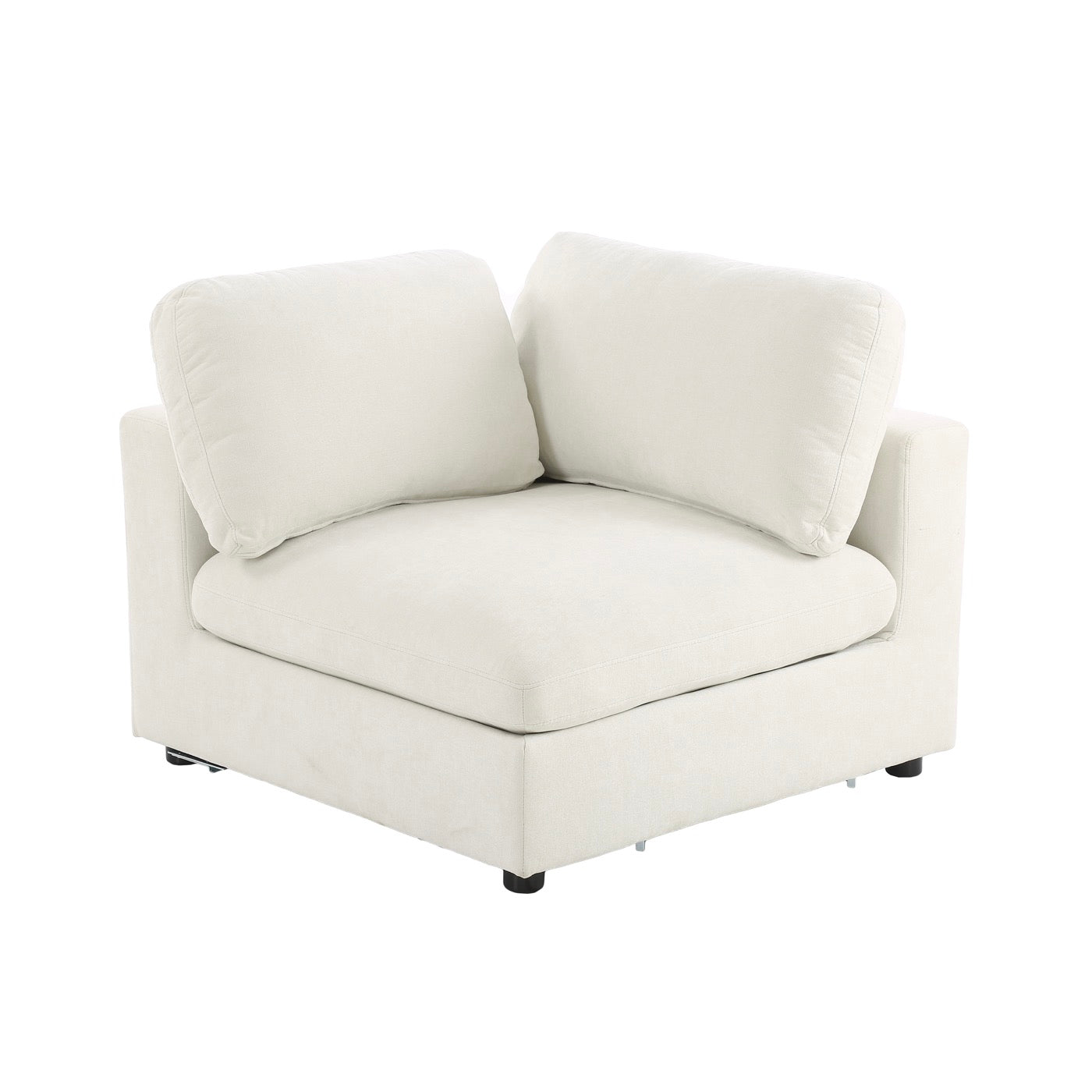 Mizar - Canapé D'Angle Modulable 4 Places - Tissu Beige
