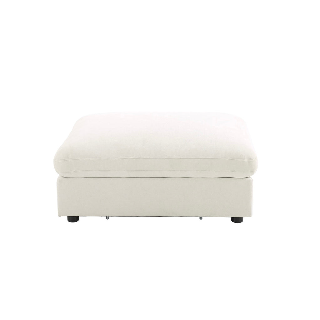 Mizar - Canapé D'Angle Modulable 4 Places - Tissu Beige