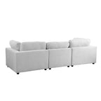 Mizar - Canapé D'Angle Modulable 4 Places - Tissu Gris