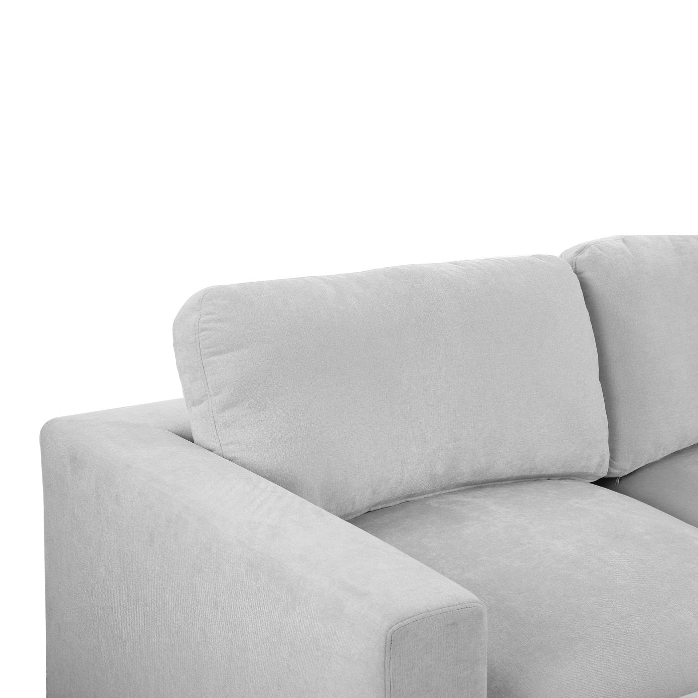 Mizar - Canapé D'Angle Modulable 4 Places - Tissu Gris
