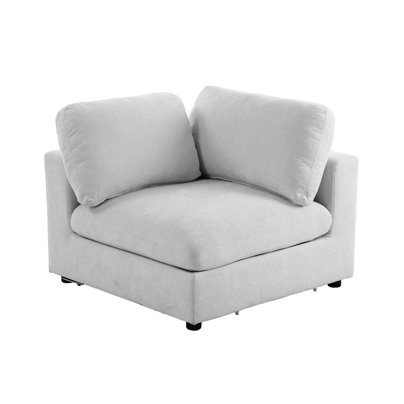 Mizar - Canapé D'Angle Modulable 4 Places - Tissu Gris