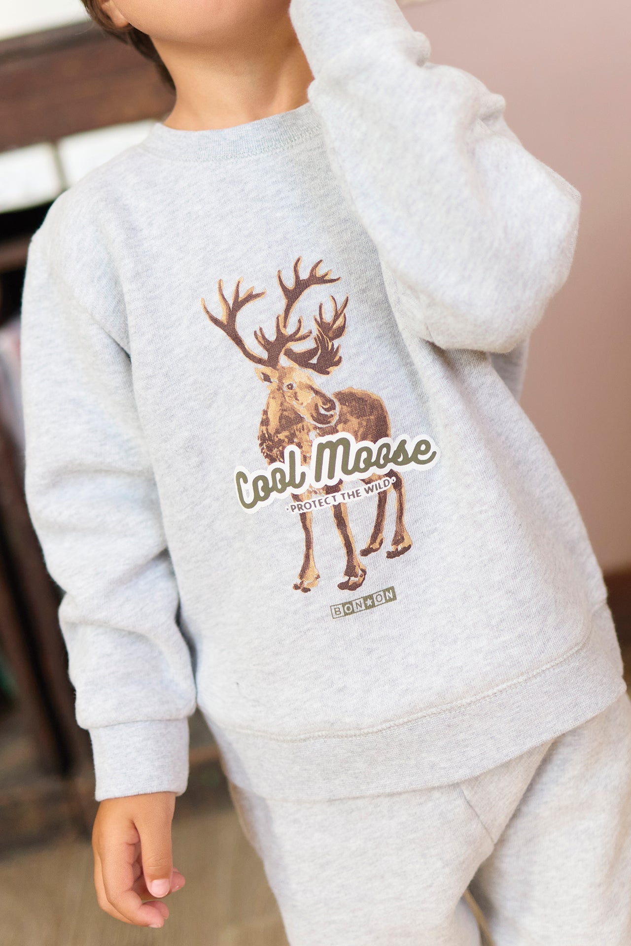 Sweat - Smily Gris Chiné Illustration Renne