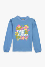 T-Shirt - Titty Bleu Imprimé Fleuri