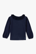 T-Shirt - Juna Navy Col Volanté